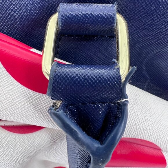 Walt Disney Boutique Handbag Purse Minnie Mouse Polka Dot White Bow Navy Blue - Picture 12 of 16